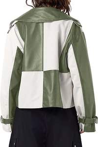 แจ็กเก็ตหนังสำหรับผู้หญิงแจ็กเก็ตหนังผู้หญิงแขนยาวดีไซน์ไม่เหมือนใคร - Product Image 5