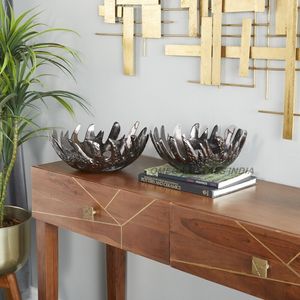 Recipiente de servicio de metal plateado único de últimos diseños con diseño de borde agrietado texturizado perfecto para una exhibición de mesa decorativa elegante - Product Image 6