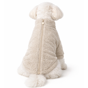 Beige <b>Dog</b> Fleece Plush Soft Ultra Warm Pet Pullover Cozy Winter Fleece Jacket <b>for</b> Small Medium <b>Dogs</b> Premium Comfort Wear - Product Image 2