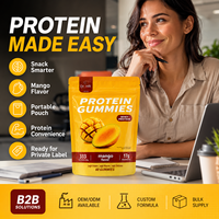 Gummies protéinés au mangue 17g de protéines par 100g, supplément nutritionnel quotidien masticable pour le fitness, formule personnalisée, OEM, marque privée