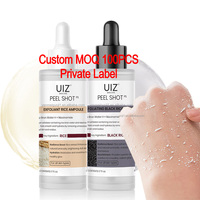 Ampoule exfoliante au riz noir et blanc à étiquette privée personnalisée, sérum facial exfoliant au riz doux