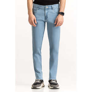 กางเกงยีนส์ทรงสลิมฟิตเอวกลางแบบสโตนวอช ODM รุ่นวินเทอร์เพนซิลแพนท์ ดีไซน์ปักลายปะติดสีสันสดใส ทอสี MN-JNS-SS25-018 - Product Image 3