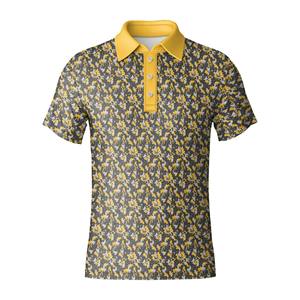 Polo de golf pour homme de haute qualité, fabricant, design imprimé élégant, tissu extensible, logo personnalisé, vêtements de golf pour la vente en gros - Product Image 1