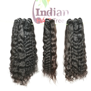 Natural Best Quality Cheap Indian Temple Human Hair Bundles Wavy Cuticle Aligned Remy Vendor's Black Unprocessed Virgin For Sale - Product Image 4