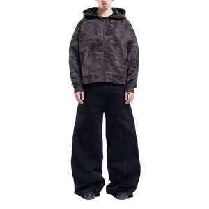 Custom New Fashion Heavyweight GSM Drop Shoulder Full Printed Boxy Fit Vintage Washed Men's <b>Zip</b> <b>up</b> <b>Hoodies</b> - Product Image 6