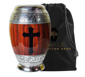 Handcrafted Aluminum Cremation <b>Urn</b> Cross Cremation <b>Urns</b> with Meena Coating Leak-Proof Design Keepsake (3 Cu) & <b>Large</b> 220 Cu - Product Image 1