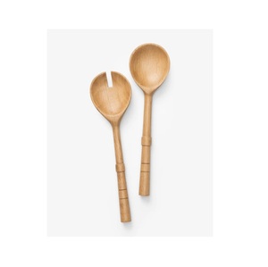Vaisselle en bois d'acacia de la famille royale et poignée de Joint en résine, service à salade ou cuillères à salade, vaisselle, cuillère, fourchette - Product Image 6