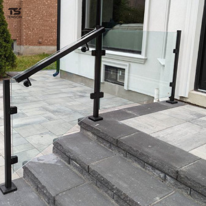 TENSON Adjustable Stainless <strong>Steel</strong> 304/316 Glass <strong>Railing</strong> with Posts for Pool/Deck/<strong>Stair</strong>/Balcony-Modern <strong>Design</strong> Black Handrail - Product Image 4
