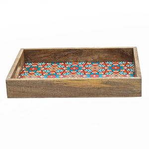 Plateau de service en bois rectangulaire, plateau de petit-déjeuner en bois, plus durable, organisateur de cuisine et de service, ensemble cadeau disponible - Product Image 4