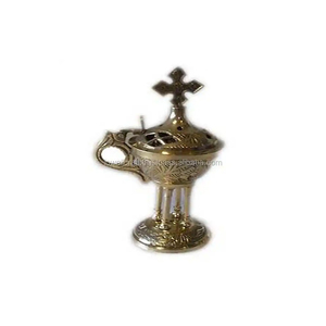 Quemador de incienso colgante de cono de Metal de latón antiguo pulido de alta calidad con chapado en oro para proveedor indio de carbón aromático - Product Image 4