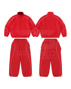 Survêtement de haute qualité 100% nylon, pantalon et veste, imperméable, lignes réfléchissantes, coupe-vent, pour hommes - Product Image 2