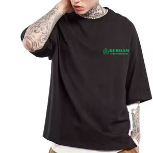 High Quality 100% Cotton Canvas T-Shirt for Men <b>Blank</b> Heavy <b>Weight</b> Oversized Eco-Friendly Breathable Printing Custom Logo - Product Image 4