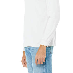 เสื้อยืดผ้าฝ้ายคอมบ์แขนยาวโพลี48% คอตตอนคอมบ์เสื้อยืดถักสีขาวทึบนุ่มสบายสูงสุด52% - Product Image 5