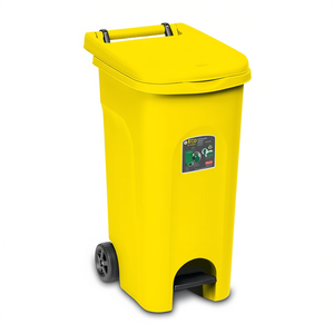 Contenedor con Ruedas y Pedal Stefanplast de 80 Litros, Sistema Urbano ECO, Amarillo 25605, Contenedores de Basura - Product Image 2