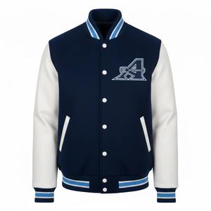 Veste universitaire en laine d'hiver avec poignets et col côtelés, service OEM, MOQ 100 pièces - Product Image 5