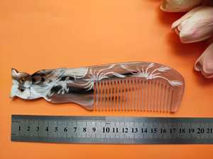 Peigne à cheveux en corne de buffle de qualité supérieure écologique Peigne à poche à dents larges fait à la main Artisanat naturel rustique Religieux moderne - Product Image 2