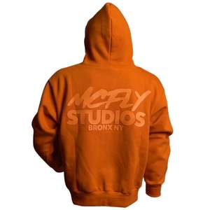 <b>Orange</b> Pullover <b>Hoodie</b> for <b>Men</b> Heavyweight Cotton Fleece Kangaroo Pocket Hooded Sweatshirt Casual Streetwear - Product Image 2