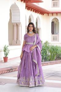 Conjunto de Lehenga Choli de Diseño Premium con Bordado de Lentejuelas, Listo para Usar, para Mujer, Ropa de Fiesta - Product Image 3