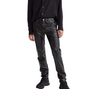 กางเกงหนังทรงตรงดีไซน์เฉพาะสำหรับผู้ชาย คุณภาพสูง นุ่มสบาย ใส่ได้ทุกวัน สไตล์สตรีท กันน้ำ - Product Image 2