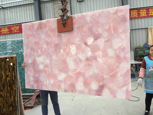 Superbe dalle de table en quartz rose écologique, cristal de guérison semi-précieux, centre de table moderne pour canapé, utilisation hôtelière Diwali - Product Image 2