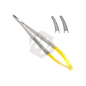 Soporte de aguja Premium Castroviejo, soporte de microaguja quirúrgico de carburo de tungsteno curvo, instrumentos médicos oftálmicos de 14cm - Product Image 1