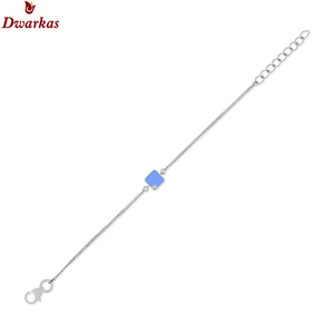 Más popular Venta caliente 925 plata esterlina Topacio blanco azul esmalte pulsera fabricación al por mayor listo stock precio barato - Product Image 2