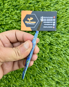 Pinzas de extensión de pestañas de acero inoxidable con estampado de mármol personalizado, totalmente cerradas, agarre fuerte, Punta puntiaguda de acero sostenible privada - Product Image 4