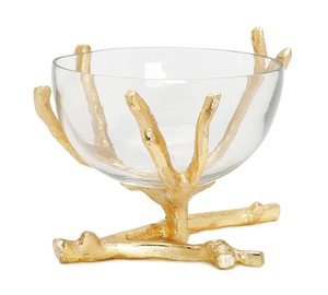 <b>Glass</b> <b>Bowl</b> With Golden Twing Stand Home Decoration Pieces <b>Serving</b> <b>Bowls</b> for Restaurant & Hotel Table Decorative <b>Bowls</b> - Product Image 1