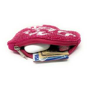 Monedero bordado de corazón hecho a mano con cuentas rosas de moda, divertido embrague personalizado para mujer, venta al por mayor - Product Image 3