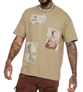 T-shirt personnalisé de haute qualité en tissu de coton de conception de mode Offres Spéciales homme DTG imprimé chemise avec le modèle imprimé t-shirt pour les hommes