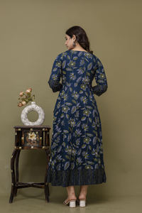 Vestido largo de calidad superior, bordado de secuencia, trabajo lateral, telar manual Dori, fabricante indio - Product Image 4