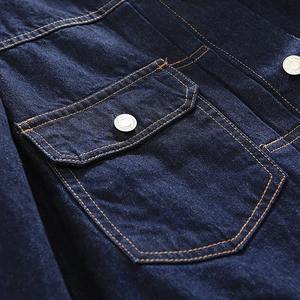 แจ็กเก็ตยีนส์คาร์โก้สำหรับผู้ชายเสื้อโค้ทยีนส์สีน้ำตาลสไตล์วินเทจ elatic - Product Image 4