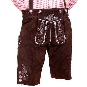 Herren Kurze Lederhose/Festival de Oktoberfest alemán Disfraces Lederhosen Marrón dorado/Lederhosen corto bávaro de alta calidad - Product Image 4