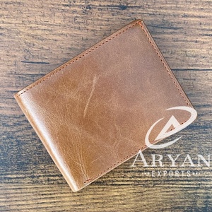 Portefeuille en cuir pour hommes Portefeuille à deux volets Porte-cartes multifonctionnel Sac à main minimaliste Blocage RFID Vintage Cuir véritable Court Ouvert - Product Image 1