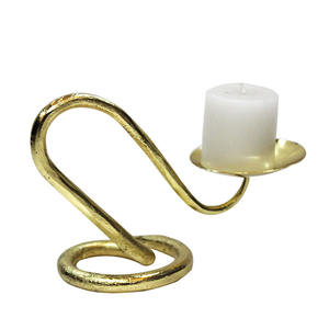 T Light Antiqued Brass Candleholder Elegant Matt Home Decor Metal Candleholder for Birthday Occasions and <b>Other</b> Celebrations - Product Image 1