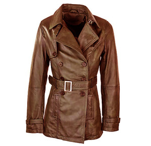 Premium Quality Customized Button Down Brown Leather <b>Long</b> Coat for Women Real Leather <b>Jacket</b> Coat - Product Image 6