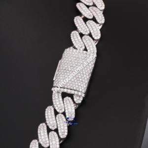 สายสร้อยเชื่อมเพชรสไตล์คิวบาน18มม. ทำจากเงินสเตอลิง925 - Product Image 5