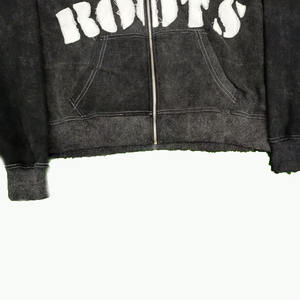 Sweat à capuche en molleton 100 % coton de haute qualité pour homme 2024, broderie effet vieilli, poche design, couleurs/logo personnalisables, service OEM, décontracté - Product Image 4