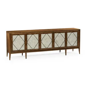 Meuble de divertissement - Console multimédia taupe chaud finie à la main avec un design rustique et luxueux - Product Image 4