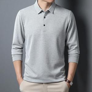 100% algodón para hombre, informal de negocios, para Polo, camisa deportiva de manga larga, diseño de botones para primavera Otoño, patrón sólido de lona - Product Image 2