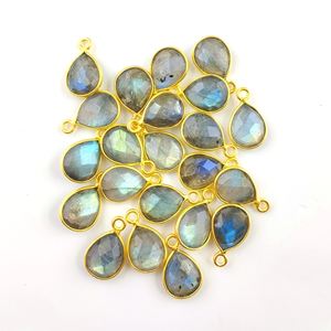 Colgante en forma de pera de GEMA de Calcedonia rosa, amuletos de bisel de piedras preciosas para fabricación de joyas - Product Image 6