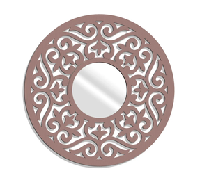 Miroir décoratif en fer orné FLORENCE, décoration murale ronde ajourée écologique par Raayan International - Product Image 3