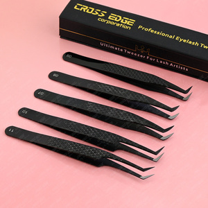 Bulk Eyelash Extension Perfect for Mega Volume Fiber Tip <b>Lash</b> Tweezers Fine-Pointed Diamond Grip 45 90-Degree Japanese Steel - Product Image 2