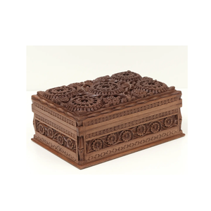 Boîte à bijoux en bois de styles naturels fabriqués à la main Design élégant en forme de ronce de bois - Product Image 1