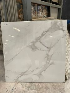 ราคาถูกสายสีเทาหนากระเบื้องปูพื้นพอร์ซเลนขัดเงาสีขาวดูหรูหราและมีระดับ - Product Image 6