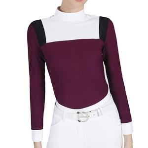 Couches de base équestres élevées pour femmes Chemise de spectacle d'équitation respirante fabriquée en usine Tops Chemises de vêtements équestres confortables - Product Image 5