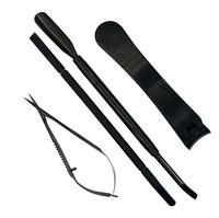 Ensemble d'outils professionnels de soin des ongles plaqués or OEM de haute qualité, coupe-cuticules, ciseaux à cuticules droits, lame tranchante en métal