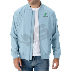 Blouson aviateur pour hommes sur mesure veste d'hiver en tissu de coton de couleur unie pour hommes vêtements de sortie de haute qualité - Product Image 4