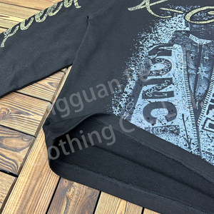 เสื้อกันหนาวแขนยาวมีฮู้ดสำหรับผู้ชายผ้าฟรนซ์เทอร์รี่ผ้าฝ้ายพิมพ์ลายดีทีจีปรับแต่งโลโก้ - Product Image 3