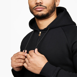 Sweats à capuche surdimensionnés en coton uni épais avec logo personnalisé sans ficelle Sweats à capuche unisexe grande taille pour hommes - Product Image 5